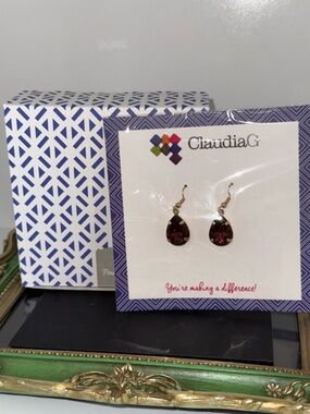 Teardrop Earrings Berry/Garnet color